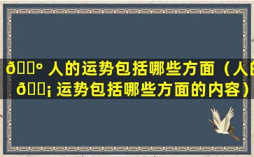 🐺 人的运势包括哪些方面（人的 🐡 运势包括哪些方面的内容）